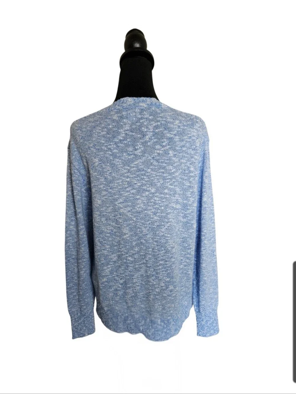 J. Crew Women's  Light Blue Heathered Cotton Blend Crewneck Sweater Size M